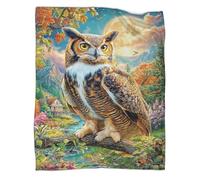 VMPLOKIJH 3D Owl Pattern Plush Fleece Blanket, Soft Warm Flannel Throw Blanket, Cozy for Sofa Couch Bedroom Living Room Home Travel 50x60inch(127x152cm)
