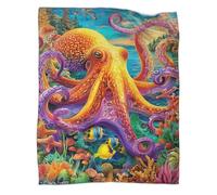 VMPLOKIJH 3D Printed Octopus Pattern Fleece Blanket, Super Soft Warm Plush Flannel Throw for Sofa Couch Bedroom Living Room Home 80x90inch(200x230cm)