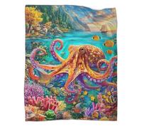 VMPLOKIJH 3D Printed Octopus Pattern Fleece Blanket, Super Soft Warm Plush Flannel Throw for Sofa Couch Bedroom Living Room Home 40x50inch(100x130cm)