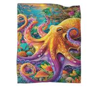 VMPLOKIJH 3D Printed Octopus Pattern Fleece Blanket, Super Soft Warm Plush Flannel Throw for Sofa Couch Bedroom Living Room Home 60x80inch(150x200cm)