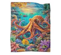 VMPLOKIJH 3D Printed Octopus Pattern Fleece Blanket, Super Soft Warm Plush Flannel Throw for Sofa Couch Bedroom Living Room Home 40x50inch(100x130cm)