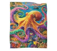 VMPLOKIJH 3D Printed Octopus Pattern Fleece Blanket, Super Soft Warm Plush Flannel Throw for Sofa Couch Bedroom Living Room Home 50x60inch(127x152cm)