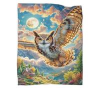 VMPLOKIJH 3D Printed Owl Pattern Fleece Blanket, Super Soft Warm Plush Flannel Throw for Sofa Couch Bedroom Living Room Home 40x50inch(100x130cm)