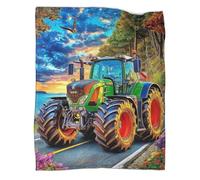 VMPLOKIJH 3D Printed Tractor Pattern Fleece Blanket, Super Soft Warm Plush Flannel Throw for Sofa Couch Bedroom Living Room Home 80x90inch(200x230cm)