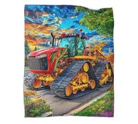 VMPLOKIJH 3D Printed Tractor Pattern Fleece Blanket, Super Soft Warm Plush Flannel Throw for Sofa Couch Bedroom Living Room Home 60x80inch(150x200cm)