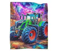VMPLOKIJH 3D Printed Tractor Pattern Fleece Blanket, Super Soft Warm Plush Flannel Throw for Sofa Couch Bedroom Living Room Home 70x80inch(180x200cm)