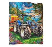 VMPLOKIJH 3D Printed Tractor Pattern Fleece Blanket, Super Soft Warm Plush Flannel Throw for Sofa Couch Bedroom Living Room Home 60x80inch(150x200cm)