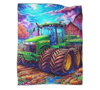 VMPLOKIJH 3D Printed Tractor Pattern Fleece Blanket, Super Soft Warm Plush Flannel Throw for Sofa Couch Bedroom Living Room Home 60x80inch(150x200cm)