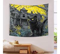 VMPLOKIJH Black Cat Wall Blanket Home Decoration Bedding Wall Hanging Soft for Bedroom Living Room Dorm Decor 180cmx230cm