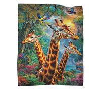 VMPLOKIJH Giraffe Pattern 3D Flannel Blanket, Soft Plush Fleece Throw, Warm Cozy Lightweight Blanket for Sofa Bed Couch Living Room Bedroom 80x90inch(200x230cm)