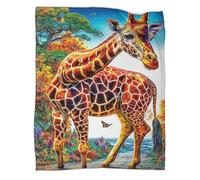 VMPLOKIJH Giraffe Pattern Throw Blanket 3D Printed, Soft Fleece Flannel Plush Blanket, Warm Cozy Lightweight for Couch Sofa Bedroom Living Room 80x90inch(200x230cm)