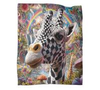 VMPLOKIJH Giraffe Pattern Throw Blanket 3D Printed, Soft Fleece Flannel Plush Blanket, Warm Cozy Lightweight for Couch Sofa Bedroom Living Room 50x60inch(127x152cm)