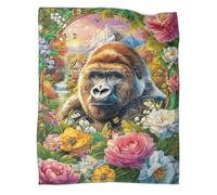 VMPLOKIJH Gorilla Pattern 3D Flannel Blanket, Soft Plush Fleece Throw, Warm Cozy Lightweight Blanket for Sofa Bed Couch Living Room Bedroom 60x80inch(150x200cm)