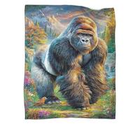 VMPLOKIJH Gorilla Pattern 3D Flannel Blanket, Soft Plush Fleece Throw, Warm Cozy Lightweight Blanket for Sofa Bed Couch Living Room Bedroom 50x60inch(127x152cm)