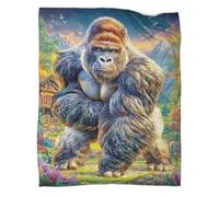 VMPLOKIJH Gorilla Pattern Throw Blanket 3D Printed, Soft Fleece Flannel Plush Blanket, Warm Cozy Lightweight for Couch Sofa Bedroom Living Room 60x80inch(150x200cm)