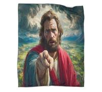 VMPLOKIJH Jesus Fleece Blanket Microfiber Throw Blanket for Bed Sofa And Bathroom Print Plush Flannel Blanket Kids Adults 50x60inch(127x152cm)