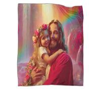 VMPLOKIJH Jesus Fleece Blanket Soft Blanket Sofa And Bathroom Flannel Blanket for Kids Teens Adults Gift 50x60inch(127x152cm)