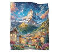 VMPLOKIJH Matterhorn_ Switzerland Pattern Throw Blanket 3D Printed, Soft Fleece Flannel Plush Blanket, Warm Cozy Lightweight for Couch Sofa Bedroom Living Room 80x90inch(200x230cm)