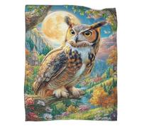 VMPLOKIJH Owl Pattern Throw Blanket 3D Printed, Soft Fleece Flannel Plush Blanket, Warm Cozy Lightweight for Couch Sofa Bedroom Living Room 40x50inch(100x130cm)