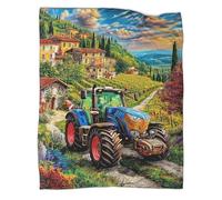 VMPLOKIJH Tractor Pattern Throw Blanket 3D Printed, Soft Fleece Flannel Plush Blanket, Warm Cozy Lightweight for Couch Sofa Bedroom Living Room 60x80inch(150x200cm)
