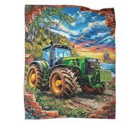 VMPLOKIJH Tractor Pattern Throw Blanket 3D Printed, Soft Fleece Flannel Plush Blanket, Warm Cozy Lightweight for Couch Sofa Bedroom Living Room 70x80inch(180x200cm)