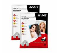 VMS Professional 220 GSM A4 Glossy Double-Sided Photo Paper - Waterproof, 2 x 20 Sheet Pack, Compatible with All Inkjet Printers