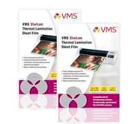 VMS Starlam Thermal Lamination Pouch 70x100mm 125 Micron - Pack of 2 (200 Sheets) for Id Card