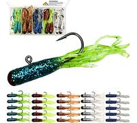 VMSIXVM Crappie Lures Tube Lures Jigs Heads Worms Swimbaits Kit, 165, 124, 50 Pcs Pre-Rigged Crappie Jigs Tube Hooks Soft Plastic Grub Worms Baits for Bass Trout Freshwater Saltwater Fishing
