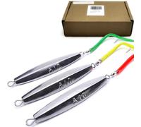 VMSIXVM Diamond Jigs Saltwater Fishing Lures, 1-16oz Flat Metal Jigging Spoon Baits for Surf Fishing Bottom Bouncing Sinking Casting, Vertical Ocean Lures for Bluefish Striper Tuna Salmon Freshwater
