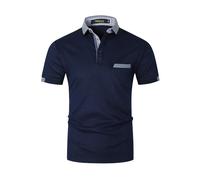VMSUCIJ Men's Polo Shirts Short Sleeve Cotton Regular-Fit Collared Golf T-Shirts with Real Pocket