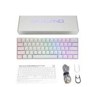 VmugDVoqb Keyboard Compatible With GK61 SK61 60% Portable Wireless Optical RGB Backlit Gaming Keyboard(GK61S White)
