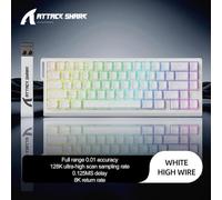 VmugDVoqb Magnetic Keyboard Red Wired Mechanical For Pro Gaming 0.01mm Rapid Trigg 8000Hz SOCD Rs 0.125ms 128K Rate(White Contour Line)