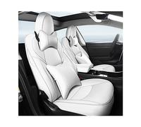 VMUNMKMA Car Seat Cover Wear-Resistant Leather Customizable Full Surround Customized Cushion Interior Accessories Compatible For Tesla Model 3 Y S(Model Y White)