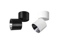 VMVUD LED Ceiling Light COB Anti-Glare Spotlight Dimmable 5W 7W 12W 15W 90° Folding 360° Rotation Ceiling Lamp AC85-220V(Black,Cold Light 6000k,15W)