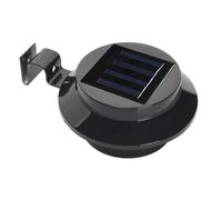 VMVUD Waterproof 3 LED Solar Powered Outdoor Lights Fence Yard Wall Gutter Pathway Garden Lamp Black Christmas Decoration.(3LED-Black-4 Pack,Warm)