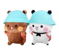 Vmxlso 2-Piece Bubu & Dudu Stuffed Animals, White & Brown Bear Plushies, Panda Plush Toys for Kids