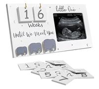 Vmxlso Baby Scan Photo Frames, Baby Scan Frame Wooden with Countdown Weeks, Sonogram Scan Photo Frame, Ultrasound Photo for Pregnancy Gifts, Mum To Be