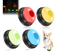 Vmxlso Buzzer with Recording Function, Buzzer Dog, Buzzer with Sound and Light, 30 Seconds Voice Recording Button, Dog Buttons for Talking, Dog Talking Buttons for Dog Interaction, Pack of 4
