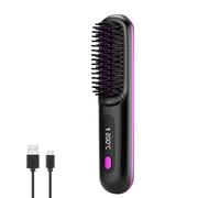 Vmxlso Cordless Hair Straightener Brush, Portable Wireless Hair Straightening Brush, Cordless Hot Brush with 3 Temperature Settings, 4000 MAh USB Rechargeable Mini Hair Straightener for Women Travel