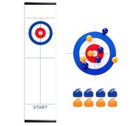 Vmxlso Table Top Curling Game, Tabletop Curling Game, Table Curling Game with 8 Stones, Quick & Easy to Set-Up, Shuffleboard Table for Travel Home Party Game