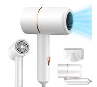 Vmxlso Travel Hair Dryer, Fast Drying Ionic Hairdryer, Foldable Travel Hairdryer, Small Blow Dryer with Concentrator, Travel Hairdryers for Women and Men, Hair Dryers for Home Salon Travel (White)