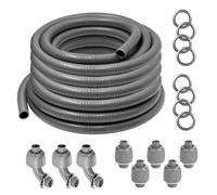 VN Infinite quality 3/4 inch 50 Ft Liquid-Tight Conduit UL Certification - Flexible Non-Metallic Liquid Tight Electrical Flexible Conduit with 5 Straight and 3 90-Degree Connector Fittings