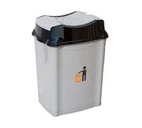 vN5bH1wD Outdoor Trash Can 6/12/20/30/50/80L Plastic Swing-Top Trash Can, Removable Kitchen Bathroom Garbage with Swing Lid for Indoor, Outdoor and Commercial Use(50L,Khaki)