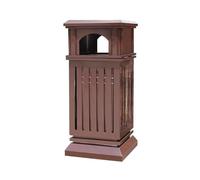 vN5bH1wD Outdoor Trash Can Openwork Public Area Garbage Can Retro Metal Outdoor Trash Bin