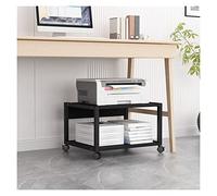 vN5bH1wD Printer Table Printer Stand Under Desk Office Movable with 4 Wheels & Lock Mechanism for Mini 3D, 2 Tiers, Black Printer Rack