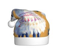 vnbbma Cartoon Alpaca Cute Animal Print Christmas Hats for Adults, Soft Plush with Fluffy Trim, Lightweight Warm for Xmas Eve, New Year's Celebrations or Costume