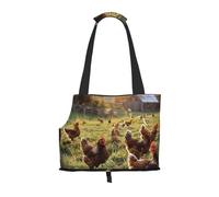 vnbbma Chickens and Farm Print Pet Travel Tote Bag - Foldable, Lightweight Puppies - Fashion Pet Bag for Small Dogs, Cats, for Travel, Outings