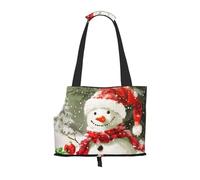 vnbbma Merry Christmas With Happy Snowman Print Pet Travel Tote Bag - Foldable, Lightweight Puppies - Fashion Pet Bag for Small Dogs, Cats, for Travel, Outings