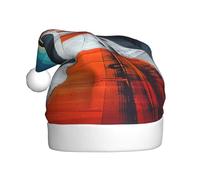 vnbbma Race Track Print Christmas Hats for Adults, Soft Plush with Fluffy Trim, Lightweight Warm for Xmas Eve, New Year's Celebrations or Costume