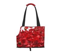 vnbbma Red Rose Petals Print Pet Travel Tote Bag - Foldable, Lightweight Puppies - Fashion Pet Bag for Small Dogs, Cats, for Travel, Outings